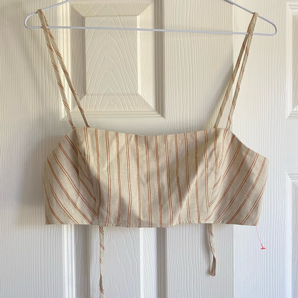 NWOT Topshop Cream Tan Fitted Bustier Tank Top